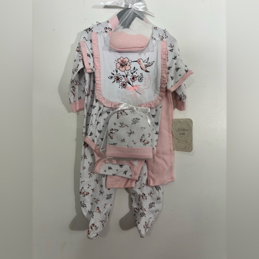 Adorable Pink and White Baby Outfit Set
